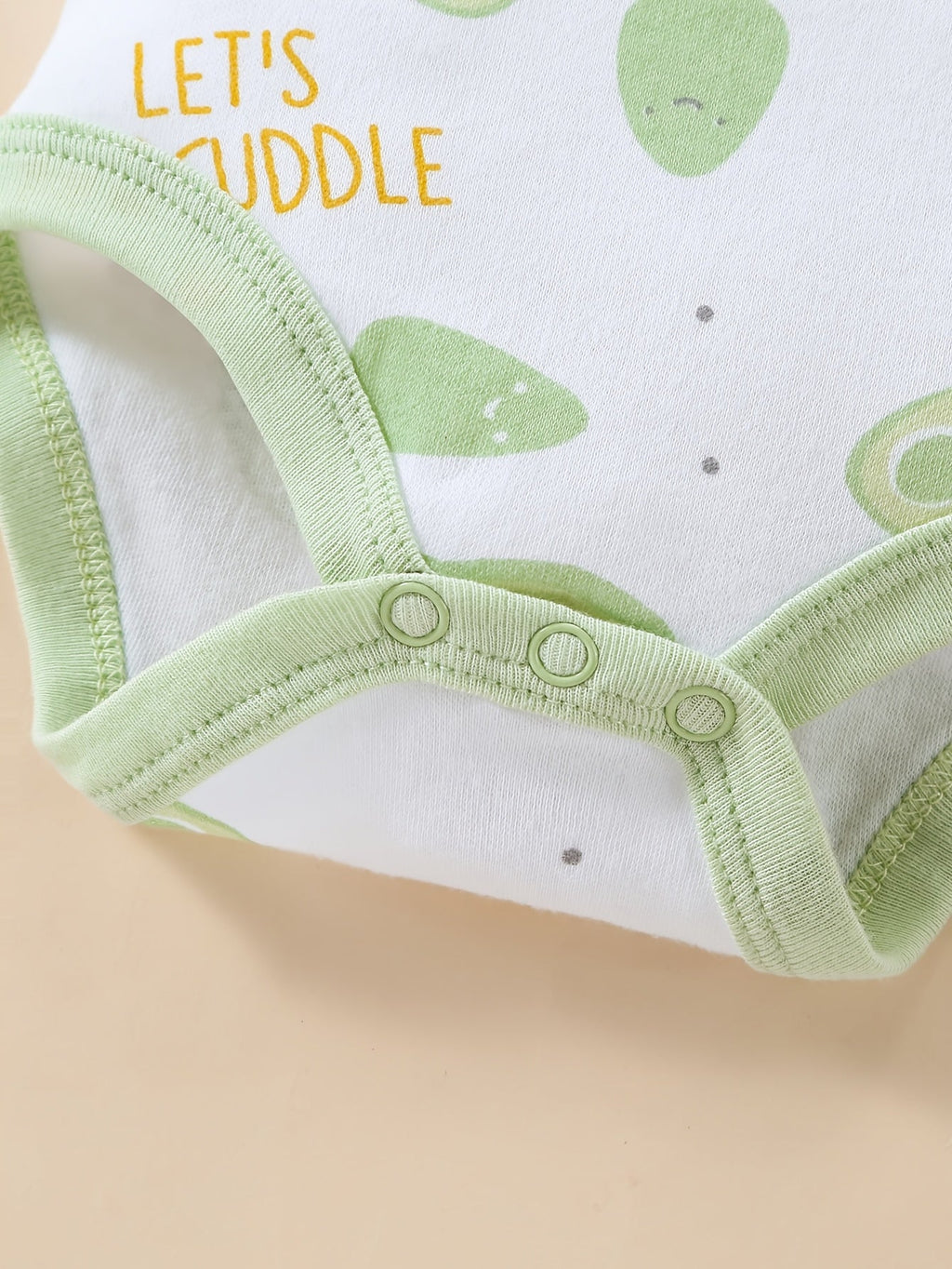 Baby Outfit Set in Green and White with Avocado Prints and Eight Coordinated Pieces for Daily Changes
