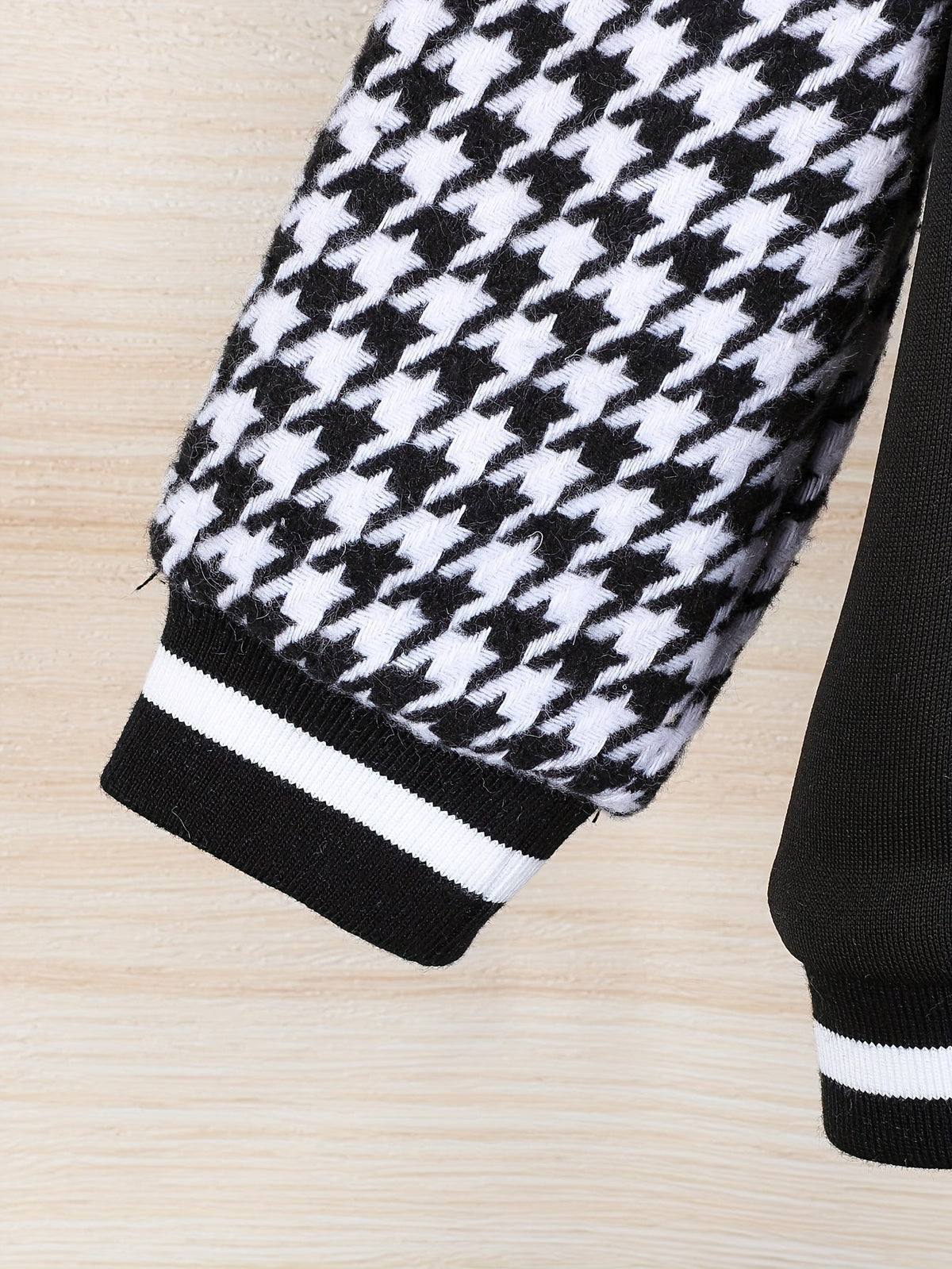 Baby Boys' Jacket Pants Set with Crown K Graphics and Houndstooth Sleeves for Coordinated Everyday Outfits