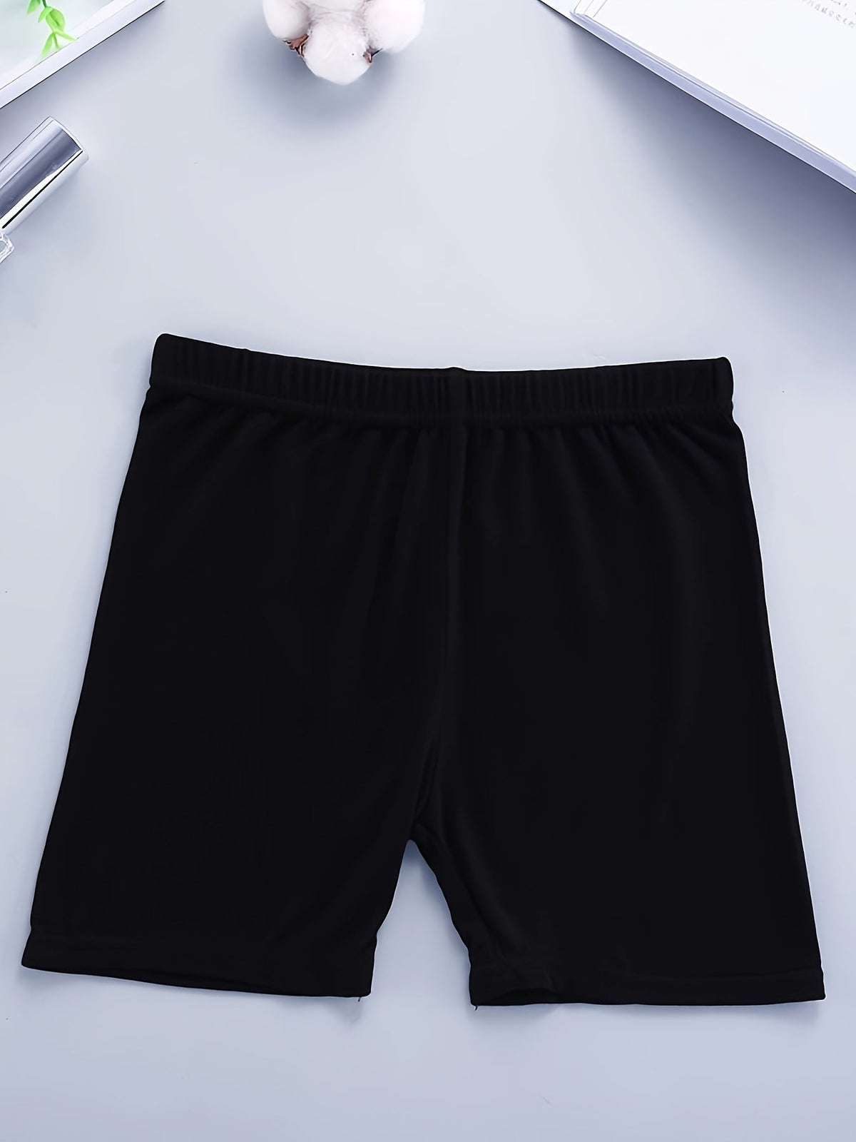 Girls' Six-Pack Modal Bike Shorts in Black or Mixed Colors with Elastic Waists for Dance and Layering