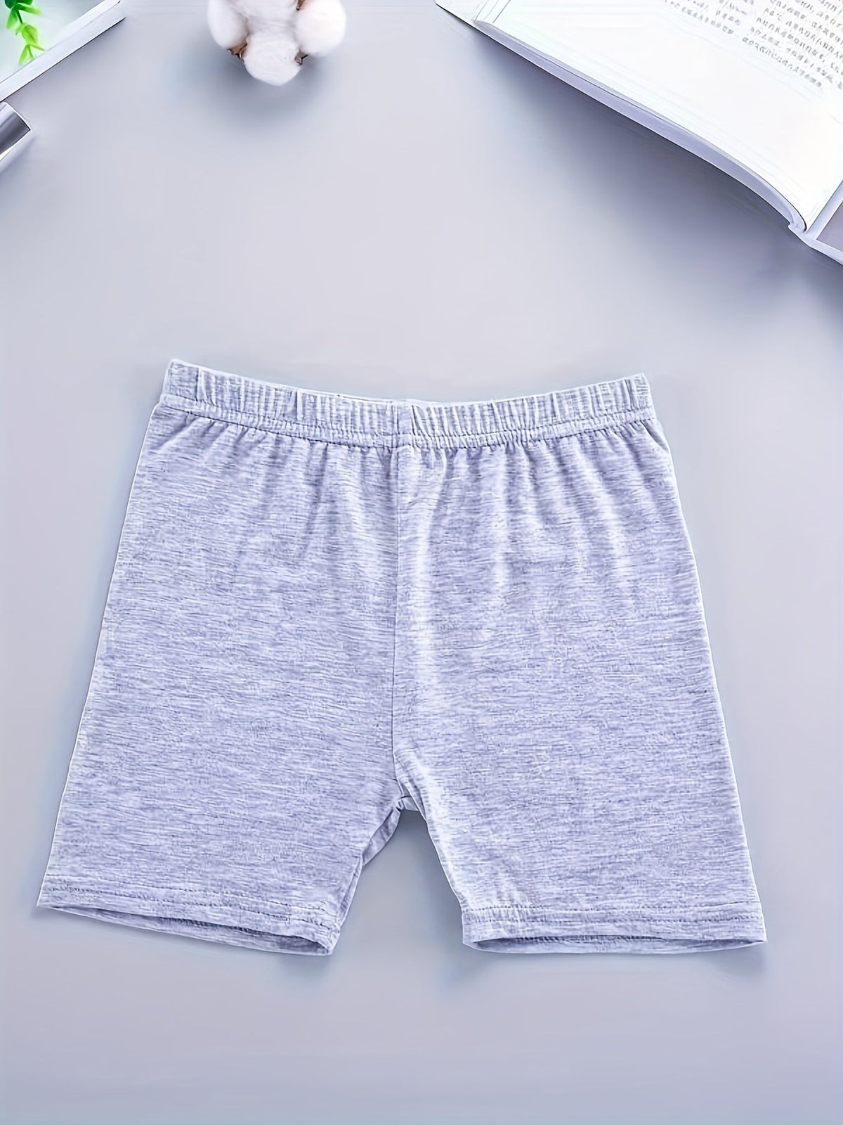 Girls' Bike Shorts in an 8-Pack of Random Mixed Colors with a Stretch Modal Knit and Elastic Waist