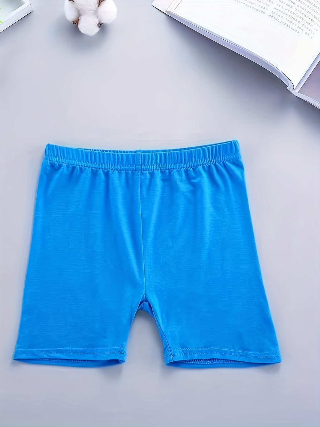 Girls' Bike Shorts in an 8-Pack of Random Mixed Colors with a Stretch Modal Knit and Elastic Waist