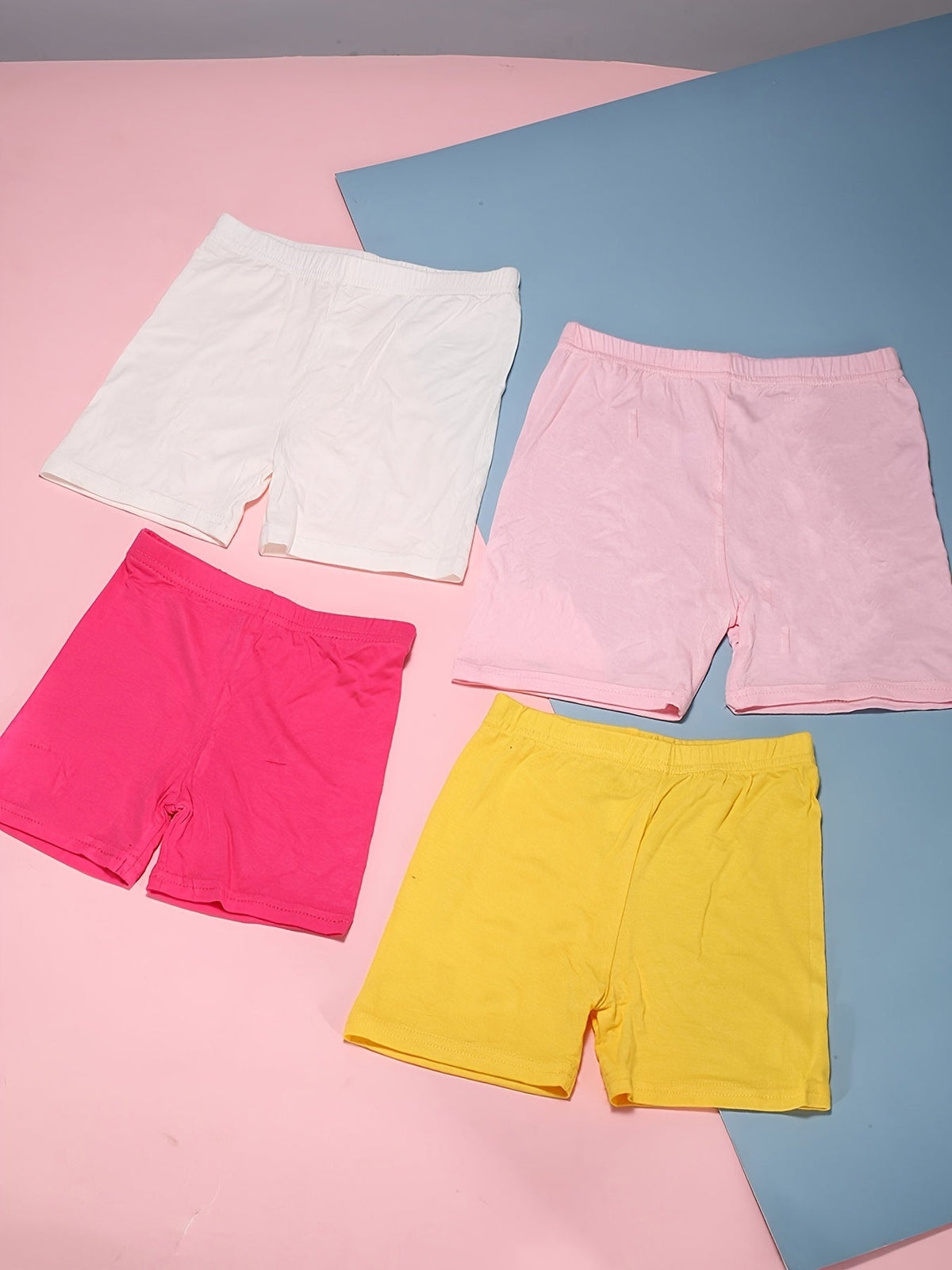 Girls' Bike Shorts in an 8-Pack of Random Mixed Colors with a Stretch Modal Knit and Elastic Waist