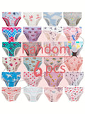 Girls' Random Printed Briefs in a Six Pack with Flower and Animal Designs for Everyday Underwear Changes