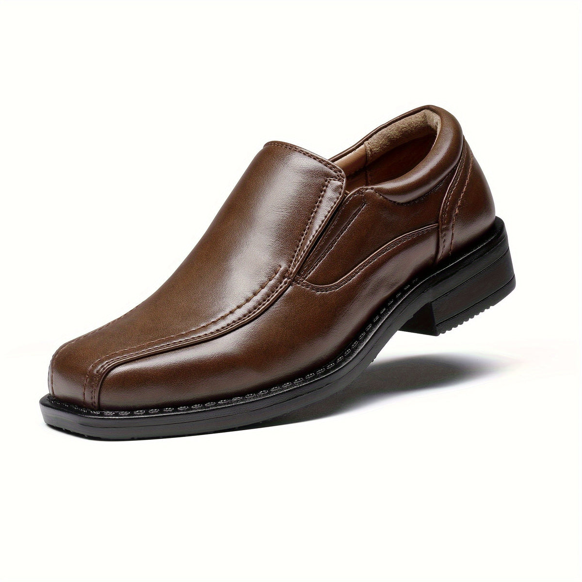 Boys' Dress Loafers with Center-Seam Toes and Elastic Side Panels for Weddings and Formal Outfits