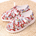 Kids' Cartoon Cat Casual Sneakers with Red Bow Prints and White Soles for Playful Everyday Outfits
